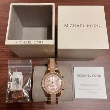 마이클 코어스 핑크 로즈 골드 크로노그래프