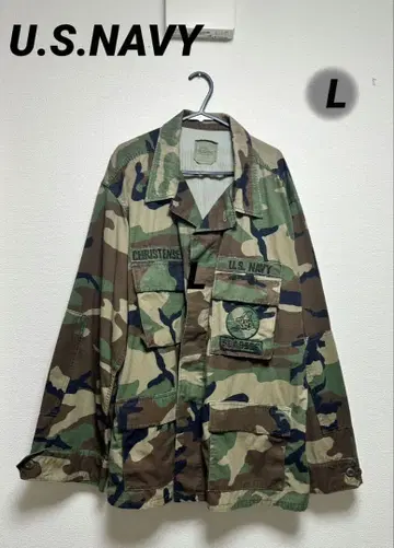 US NAVY SEABEES 카모플라쥬 BDU 자켓 L-R 남성용