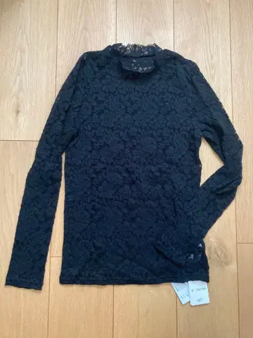 레이빔즈 레이스 블라우스 블랙 새상품 택 포함 긴팔