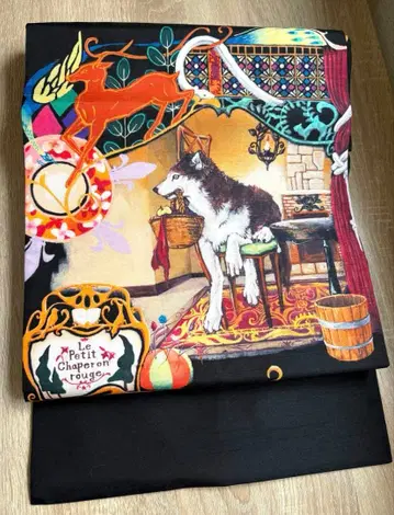 CHOKO 블랙 베이스 나고야 오비 기다리는 늑대