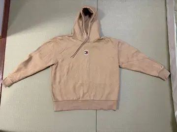 TOMMY JEANS 베이지 후드 부착 후드티