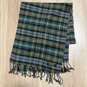 머플러 캐시미어 100% 스코틀랜드제 캐시미어 체크 무늬 그린 계열