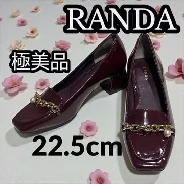 [ 컨디션 최상 ] RANDA 펌프스 체인 펄 청키힐 22.5