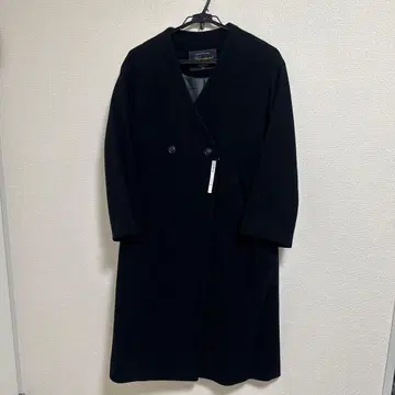 새상품 SLOBE IENA 일본제 원단 모 100% 블랙 롱 코트 38