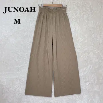 주노아 플리츠 와이드 팬츠 M 허리밴딩 프릴 루즈핏 캐주얼