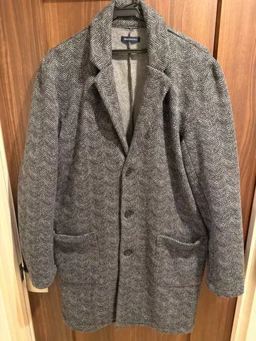 [ 레어 ] 어반 리서치 헤링본 그레이 롱 코트