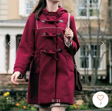 Fi.n.t 라인 사용 리본 더플 코트