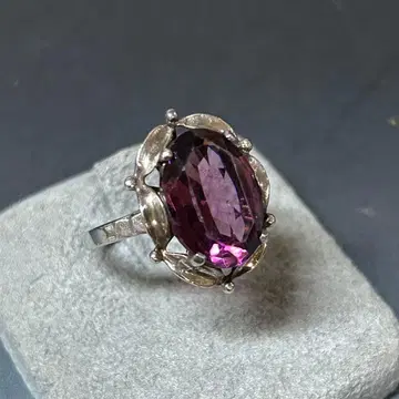 silver 반지 보라색 돌