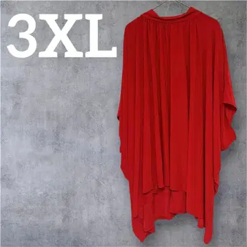 새상품급 하나뿐인 빨간색 튜닉 [3XL] 폴리에스테르