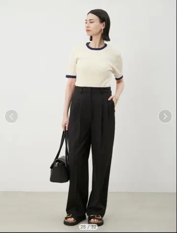 Mila Owen 뒷밴딩 루즈 테이퍼드 팬츠 블랙