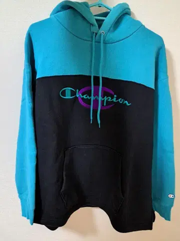 Champion 터콰이즈 블랙 후드티
