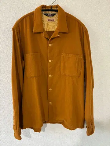 50s 울 리치 오픈 카라 보드 셔츠