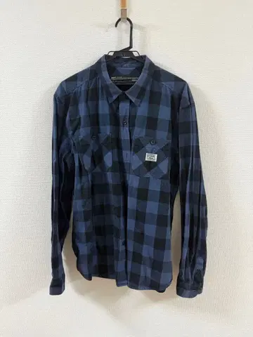 BACK CHANNEL 체크 셔츠 네이비/블랙