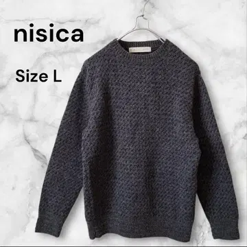 nisica 니시카 그레이 100% 울 긴팔 니트 스웨터 L