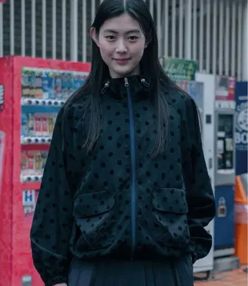 OHESHIO dot frill windbreaker jumper