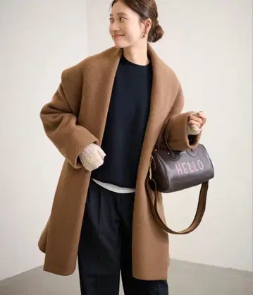 FRAMeWORK 뉴앙스 코트 울 브라운 카멜