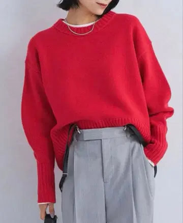 green label relaxing 스타일 마스터 니트 레드 38