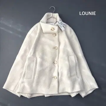 미사용 택 포함 23AW LOUNIE 스탠드 칼라 돌먼 코트