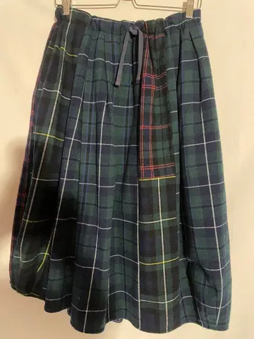 Tigre Brocante 타탄 체크 배럴 롱 스커트