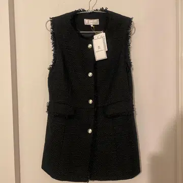 미사용 새상품 Rope Picnic 트위드 베스트 네이비