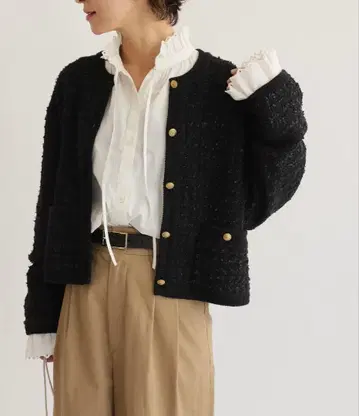 저널 스탠다드 크롭 자켓 트위드