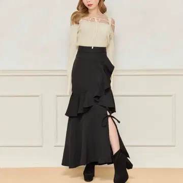 apres jour 아프레 주르 레이스업 리본 스커트