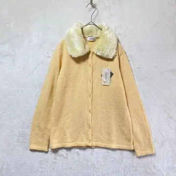 택 포함 VIRIDIAN/카라 부착 니트 가디건/퍼 탈부착 가능