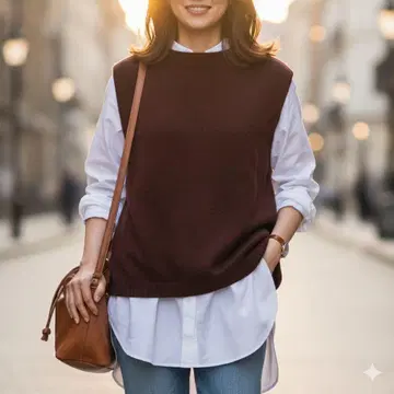 MORRIS&SONS 울 베스트 스웨터 베스트 슬리브리스 F 사이즈