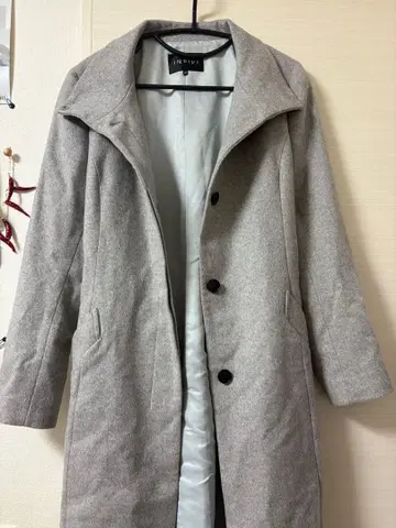 INDIVI 그레이 코트 사이즈 42 허리 리본 포함