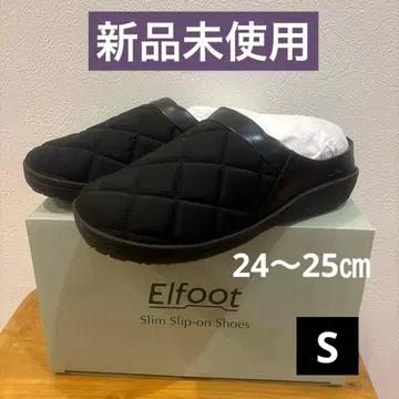 미사용 새상품 엘프풋 슬림 슬립온 슈즈 블랙 S 사이즈
