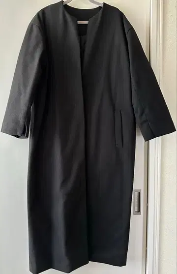 택 포함 미사용 새상품 블랙 롱 코트 프리 사이즈