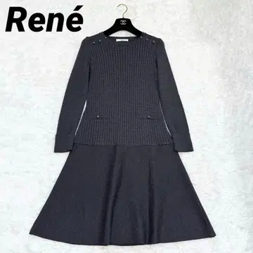 [ 새상품급 ] 르네 원피스 니트 원피스 까멜리아 버튼 케이블 34