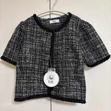 floidy 트위드 반팔 가디건