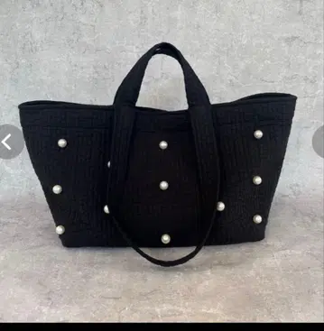 [네이비 팔로우] 누비백 미디 펄.