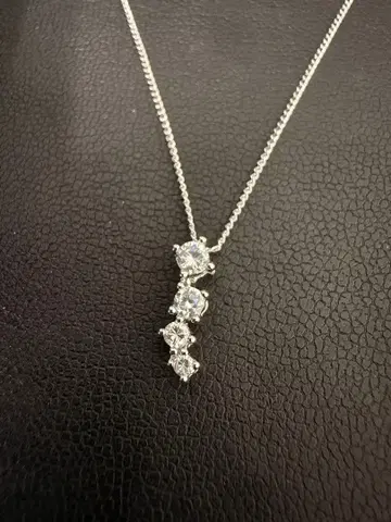 여성용 실버 925 목걸이 펜던트 큐빅 지르코니아