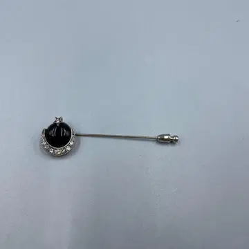 22 빈티지 925 블랙 달과 별 크리스탈 브로치