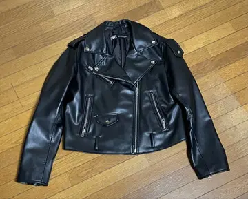 ZARA 블랙 가죽 라이더 자켓
