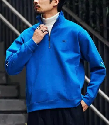 LACOSTE for EDIFICE/417 별주 하프 지퍼 맨투맨