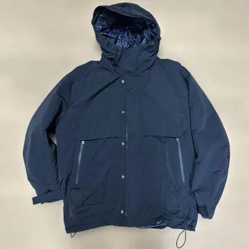 네이비 후드 부착 다운 자켓 L 사이즈