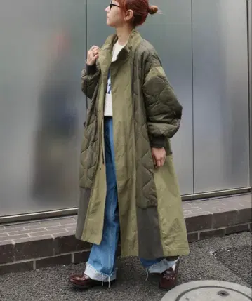 [ etsinta/에신타 ] 절개 맥시 밀리터리 코트