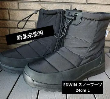 미사용 새상품 EDWIN 스노우 부츠 금기 바디 파이어 24cm L 블랙