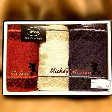디즈니 미키 패턴 타월 3개 세트