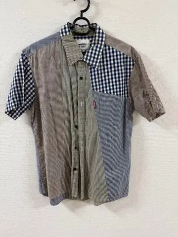 QUENCH 체크 무늬 반팔 셔츠 L