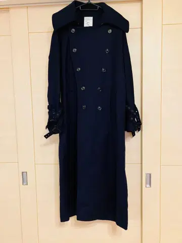 SHAREEF 네이비 트렌치코트