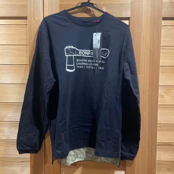 BONFIRE 긴팔 티셔츠 L 블랙 미사용 새상품 택 포함