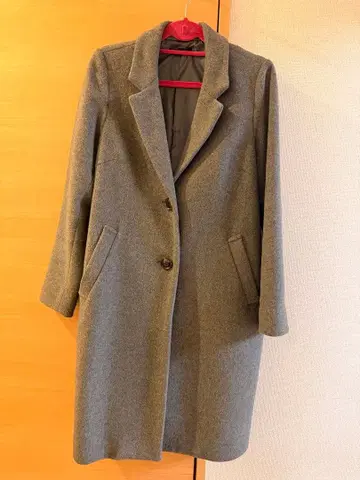 그레이 체스터 코트 울 혼방
