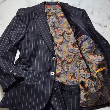 컨디션 최상 L 폴스미스 수트 브리티시 컬렉션 페이즐리 올 패턴