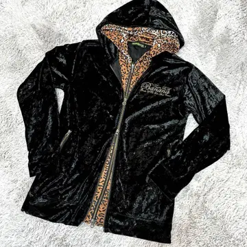 빅 사이즈 XL 바나나 세븐 벨로아 후드티 레오파드 무늬 레이어드 스타일