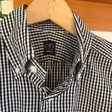 BEAMS F 깅엄 체크 드레스 셔츠 39