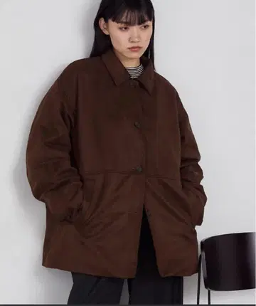 forksy 빈티지 라이크 충전솜 카라 달린 카 코트